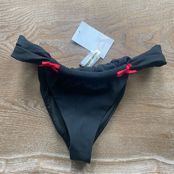 Two piece black bikini set w/ extra matching bottom - Picture 3 of 8